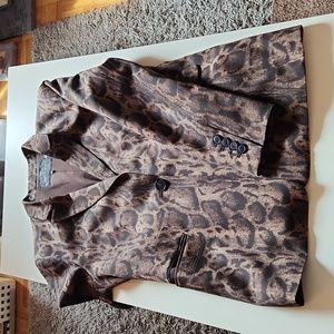 Jacket beautiful animal print long  size 10